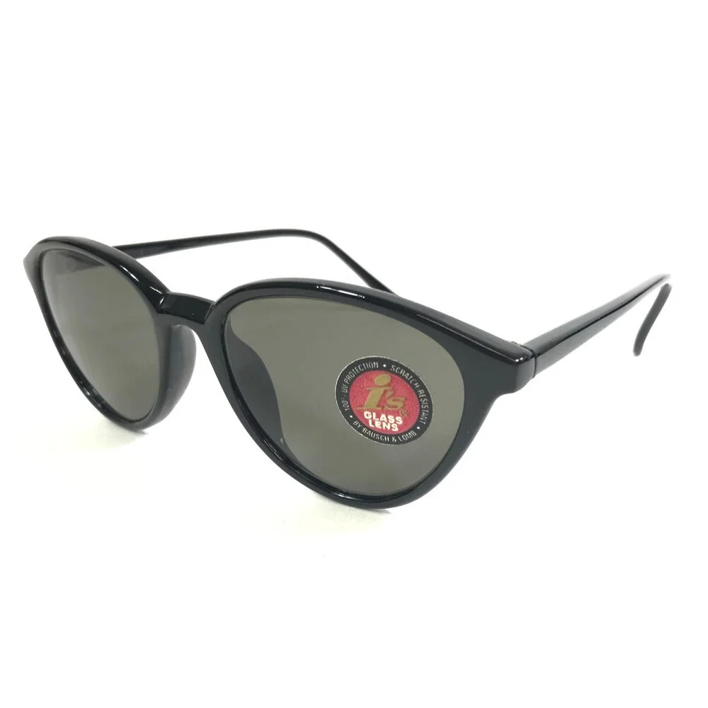 Vintage i's by Bausch & Lomb Sunglasses W2438 Polished Black wth Gray Lenses
